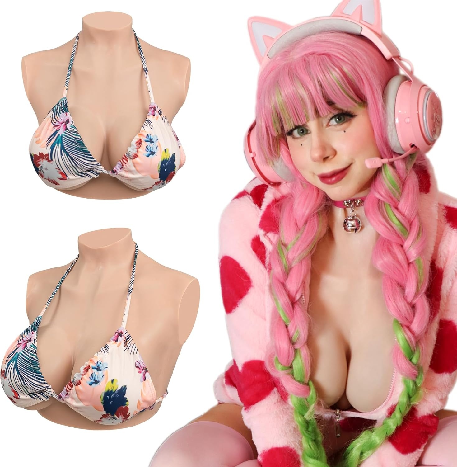 KUMIHO Siliconen Borsten Kunstborsten C Cup Ivory voor Crossdressers en Mastectomie