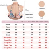 KUMIHO Siliconen Borsten Kunstborsten C Cup Ivory voor Crossdressers en Mastectomie
