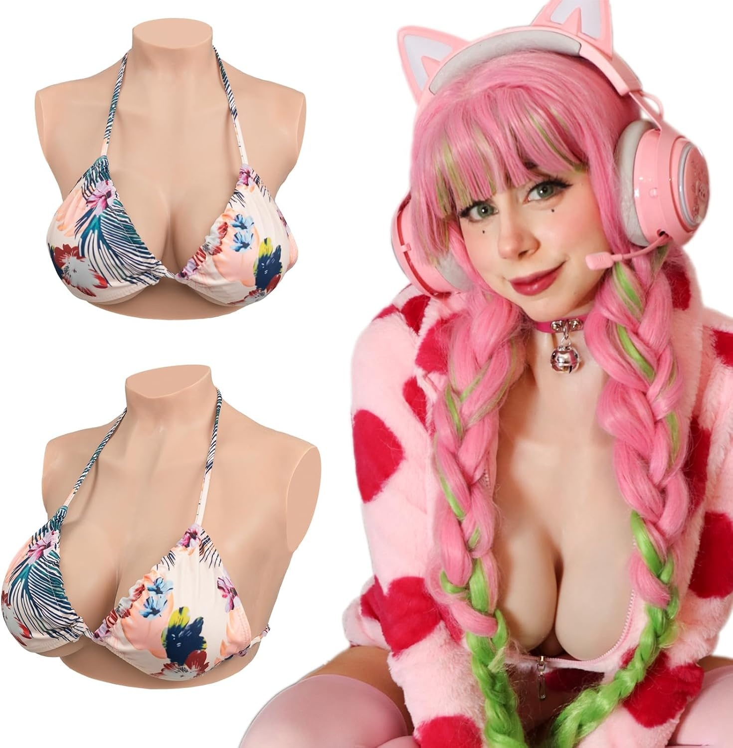 KUMIHO Siliconen Borsten Kunstborsten C Cup Ivory voor Crossdressers en Mastectomie