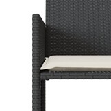 vidaXL Tuinbank 2-zits met tafel en voetenbanken poly rattan zwart