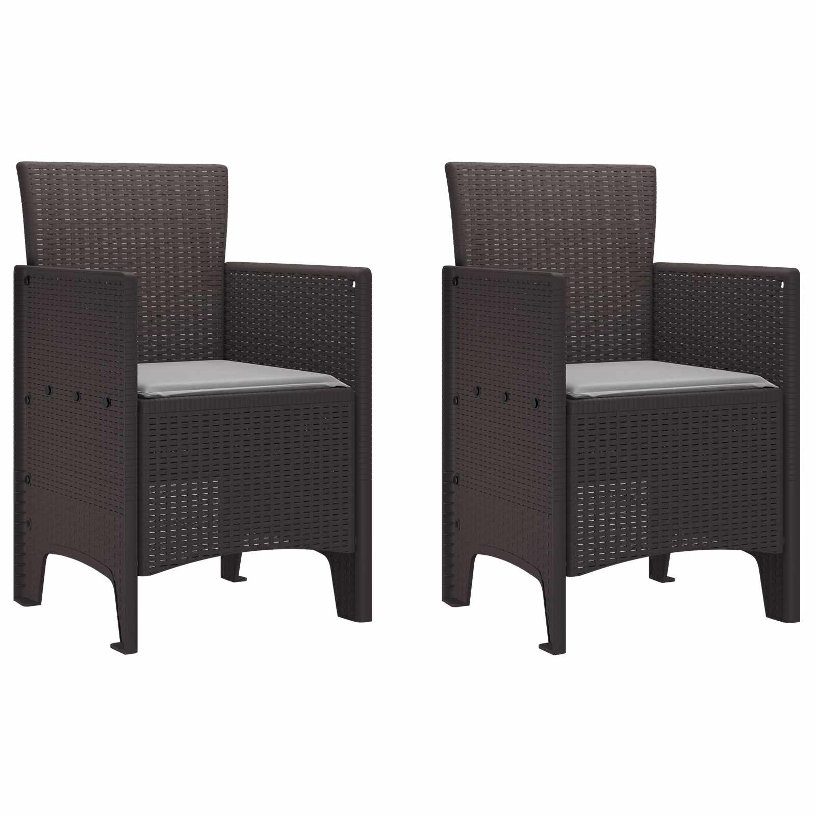 vidaXL Tuinstoel 2 st Bruin Polypropyleen