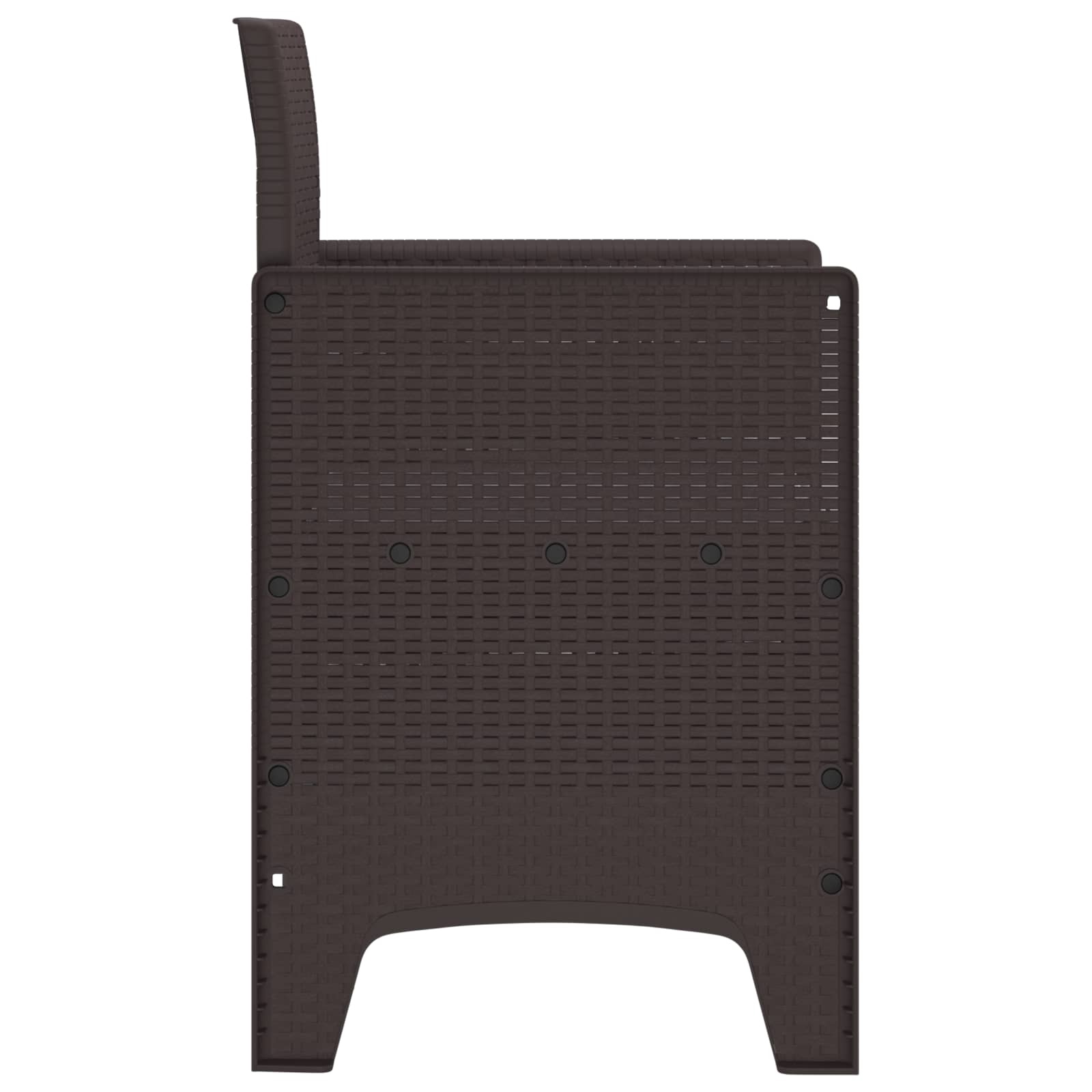vidaXL Tuinstoel 2 st Bruin Polypropyleen