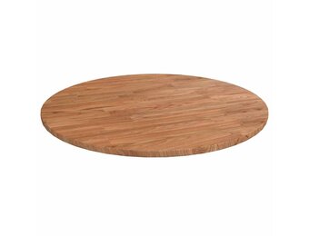 vidaXL Tafelblad rond Ø 60x1,5 cm bewerkt massief eikenhout lichtbruin