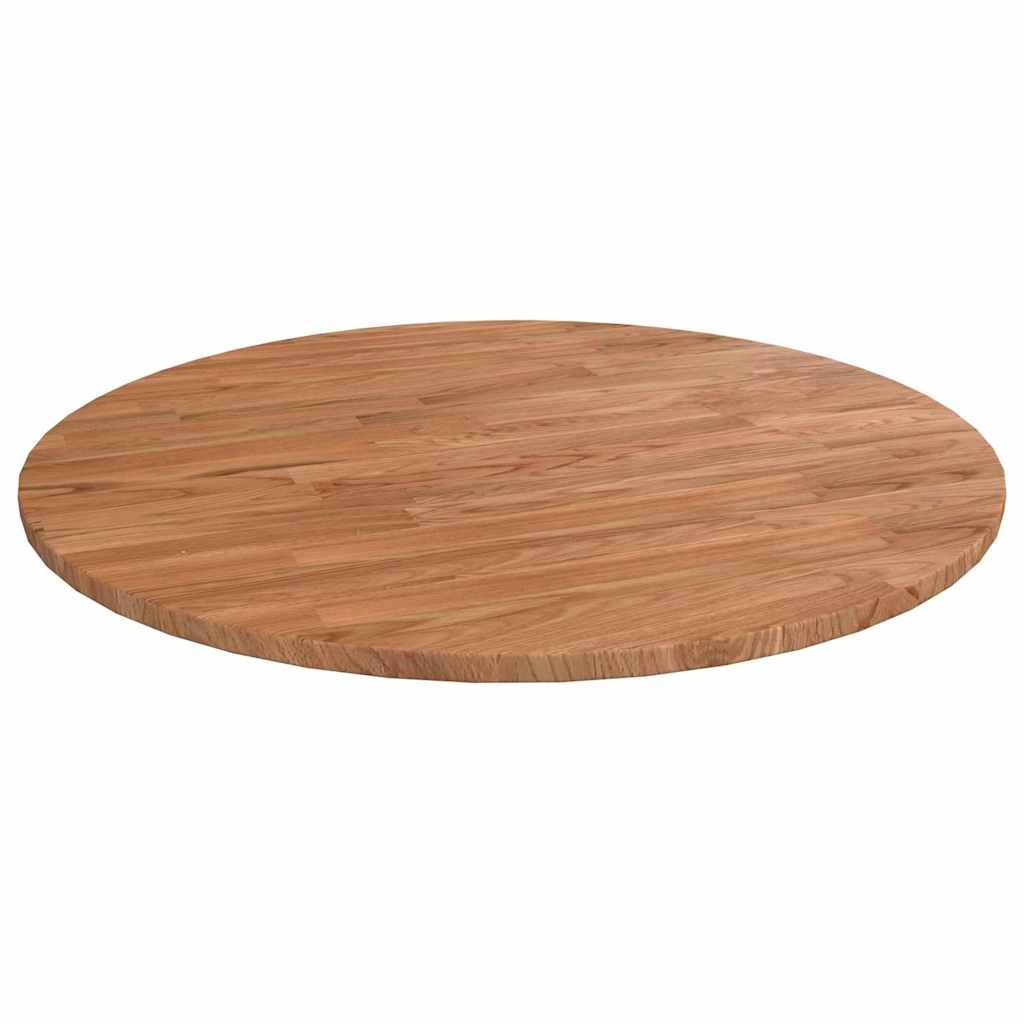 vidaXL Tafelblad rond Ø 60x1,5 cm bewerkt massief eikenhout lichtbruin