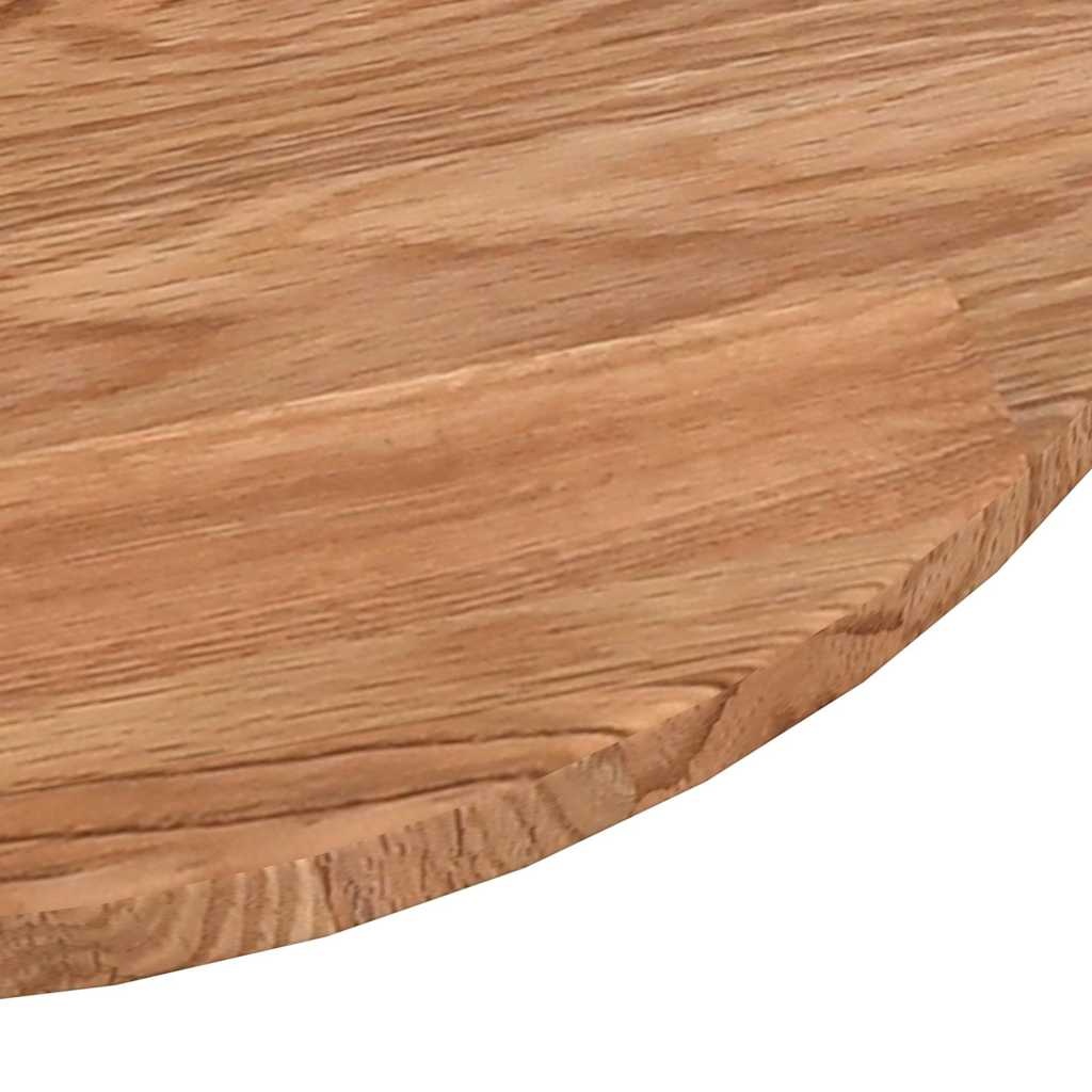 vidaXL Tafelblad rond Ø 60x1,5 cm bewerkt massief eikenhout lichtbruin