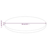 vidaXL Tafelblad rond Ø 60x1,5 cm bewerkt massief eikenhout lichtbruin