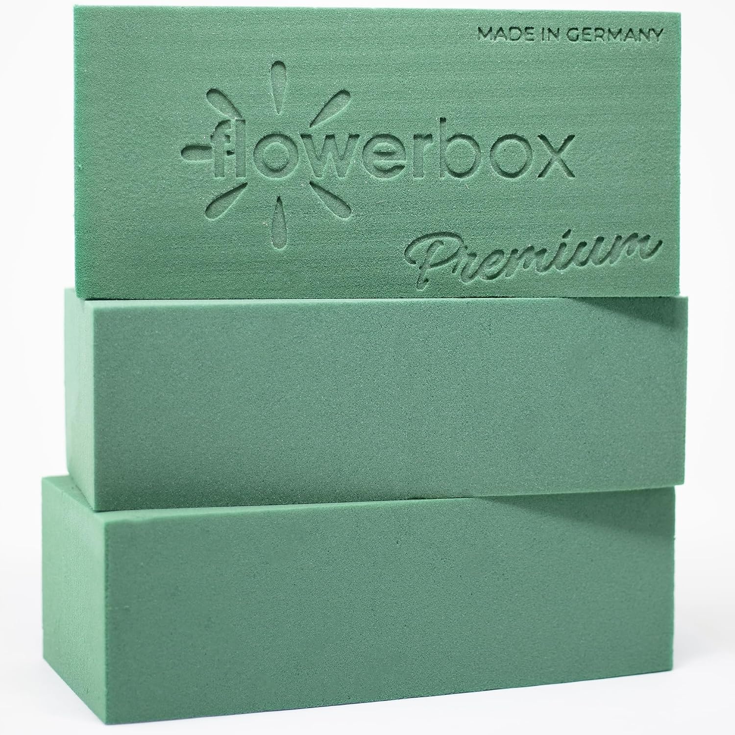 Flowerbox 3X Original Oasis® Premium steekschaum - 3-4 dagen extra bloemversheid door MaxLife-impregnering - 23 x 11 x 3,6 cm - nat steekschaum voor bloemen, bruiloft, verjaardag, kerk