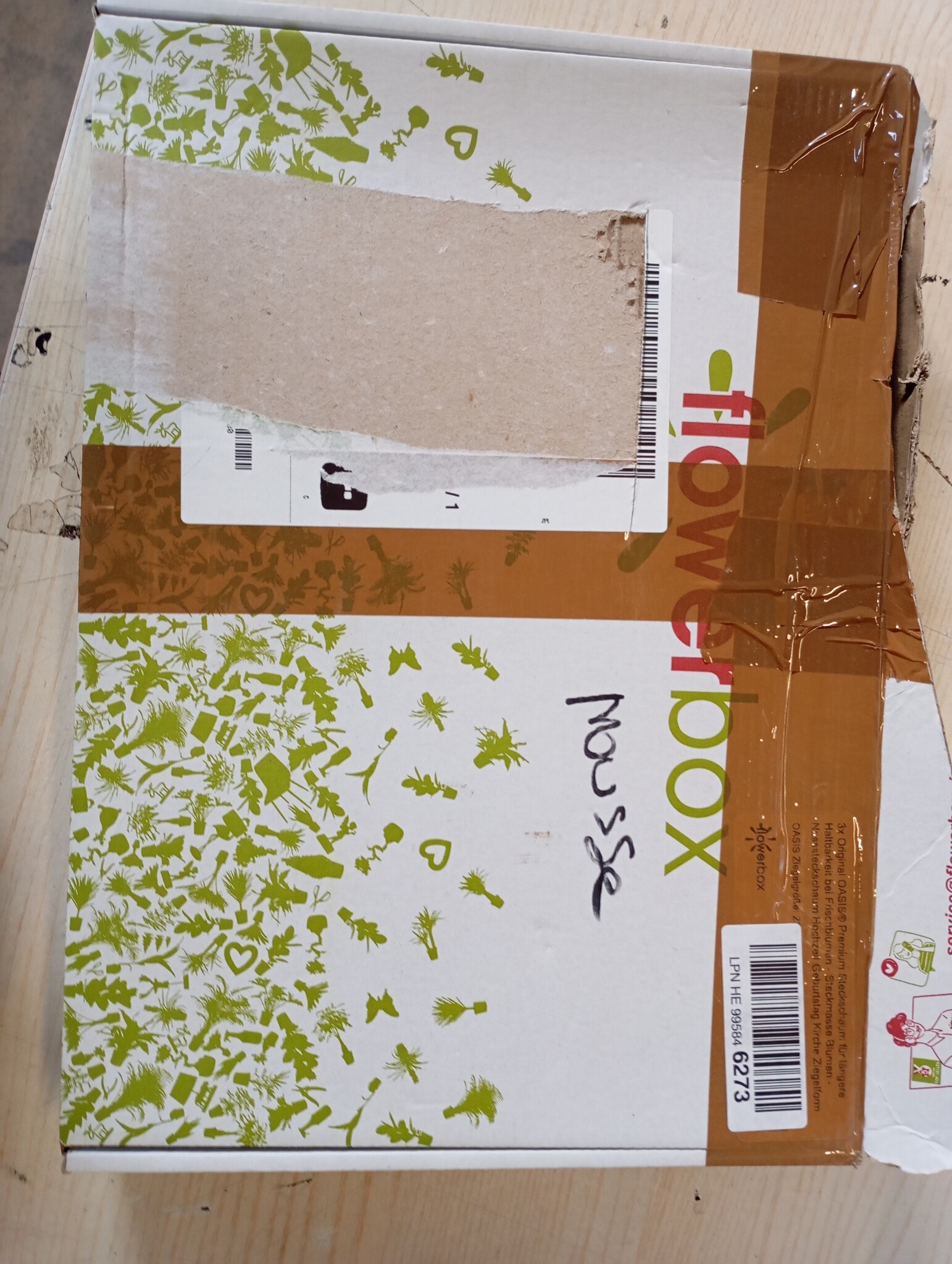 Flowerbox 3X Original Oasis® Premium steekschaum - 3-4 dagen extra bloemversheid door MaxLife-impregnering - 23 x 11 x 3,6 cm - nat steekschaum voor bloemen, bruiloft, verjaardag, kerk