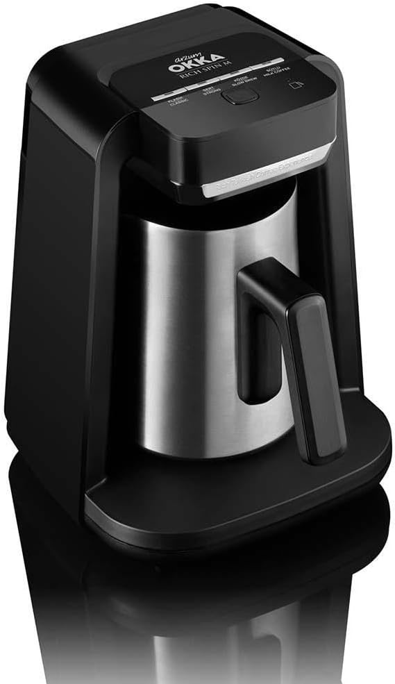 Arzum Okka Turks koffiezetapparaat, 700 W, Turkse koffie, 5 kopjes, roestvrijstalen koffiezetapparaat met blender, akoestische en led-waarschuwingssystemen, chroom