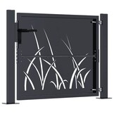 vidaXL Poort met grasontwerp 105x80 cm staal antracietkleurig