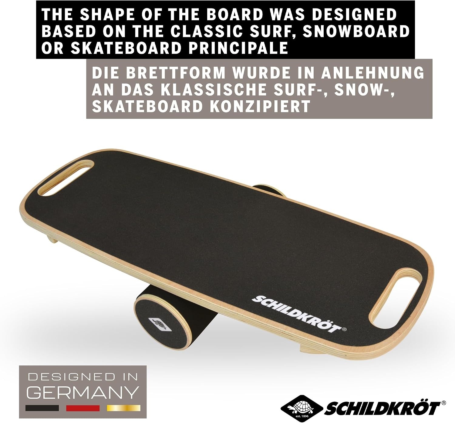 Schildkröt Houten Balance Board Zwart - 73,5 x 28 cm