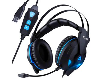 KLIM Impact V2 - Gaming -headset en Mikro (USB) - 7.1 Surround Sound + Isolation - Hoge kwaliteit Sound + PS5 -headset met Sonore Bass - voor pc, PlayStation, videogames [Nieuwe-versie]