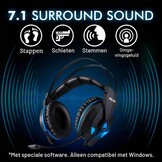 KLIM Impact V2 - Gaming -headset en Mikro (USB) - 7.1 Surround Sound + Isolation - Hoge kwaliteit Sound + PS5 -headset met Sonore Bass - voor pc, PlayStation, videogames [Nieuwe-versie]
