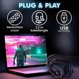 KLIM Impact V2 - Gaming -headset en Mikro (USB) - 7.1 Surround Sound + Isolation - Hoge kwaliteit Sound + PS5 -headset met Sonore Bass - voor pc, PlayStation, videogames [Nieuwe-versie]