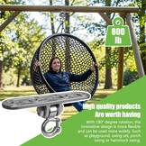 Schommelhaak, draagkracht 360 kg, 180 graden schommel, 304 roestvrij staal, plafondhaak, robuuste haak, plafondophangingen, geschikt voor houten balken, speelplaatsen, hangmatten, hangmatten