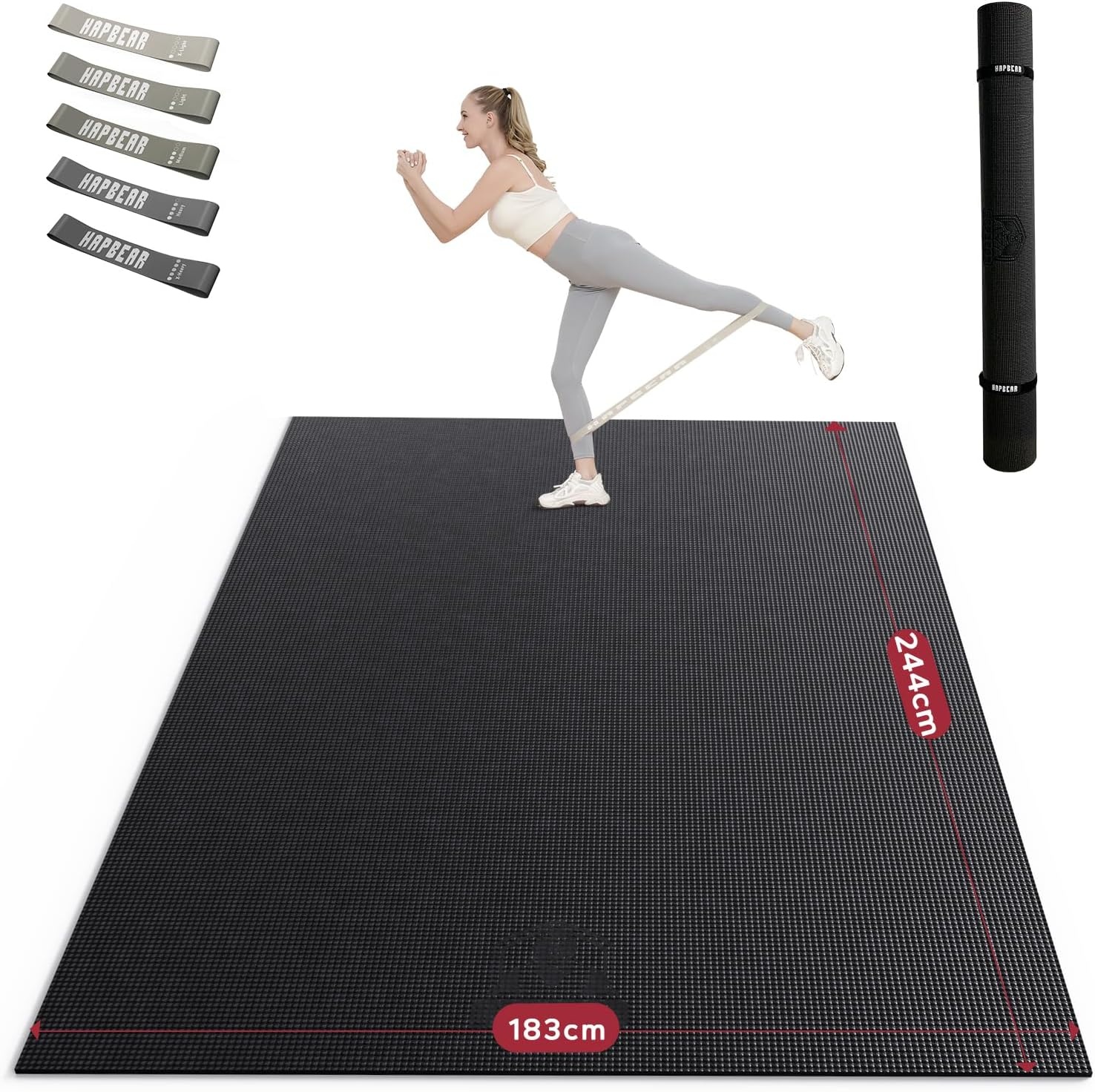 XXL Yogamat 8mm Dik - Antislip PVC - Inclusief Fitnessbanden - 34% Korting