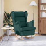 vidaXL Schommelstoel 74x90x102 cm stof donkergroen