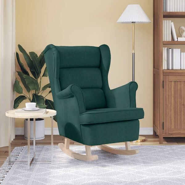 vidaXL Schommelstoel 74x90x102 cm stof donkergroen