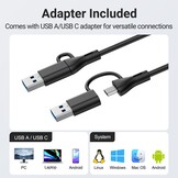 INGA Computerluidsprekers, USB-plug-and-play-desktopluidsprekers, bedrade computersoundbar voor gaming/vergaderingen, eenvoudig klemmen om te monitoren, compatibel met pc, Mac, laptop 10 W