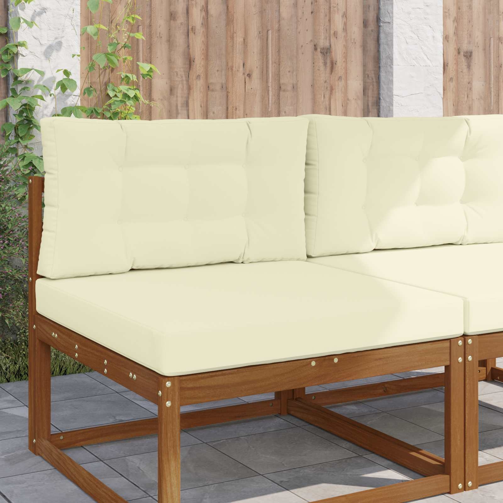 vidaXL Buiten bankkussen Polyester Crèmekleurig 80 x 80 cm