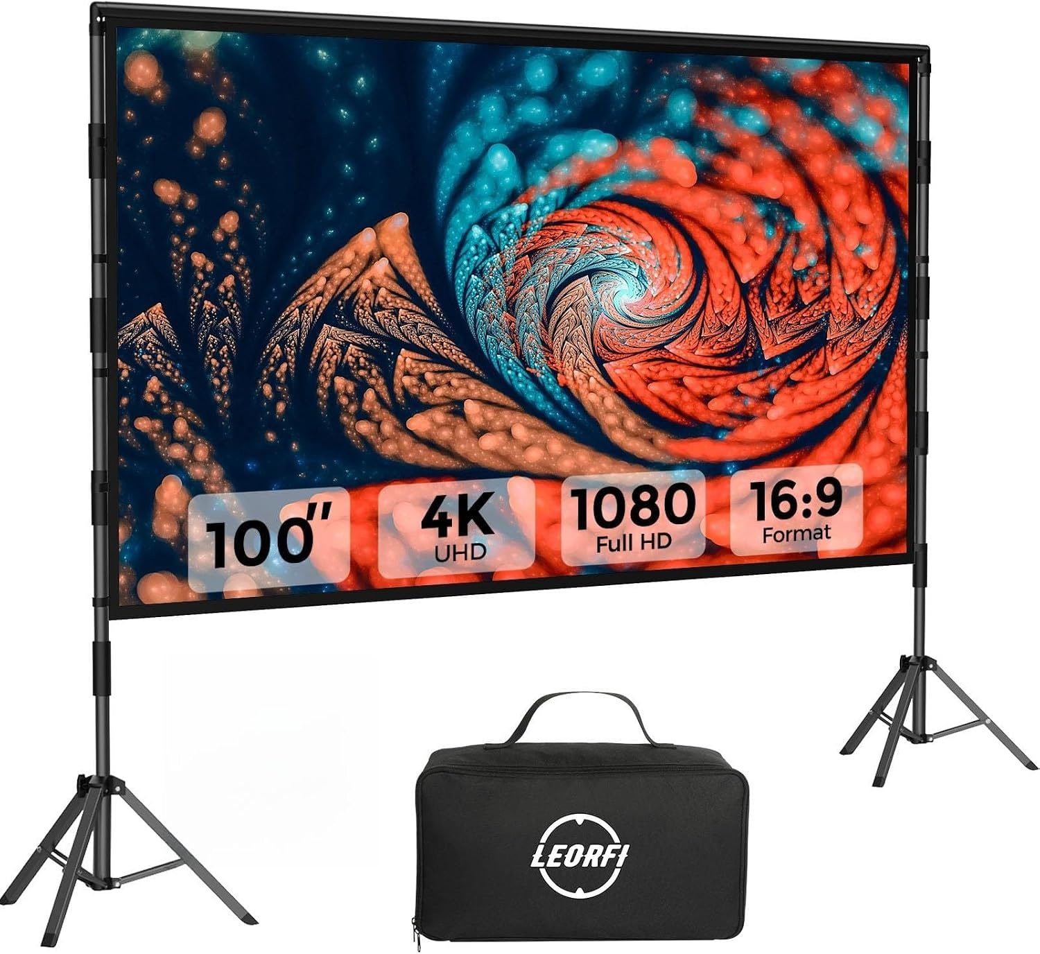 Beamerscherm met statief 120 inch, outdoor projectorscherm - Maat 120 inches