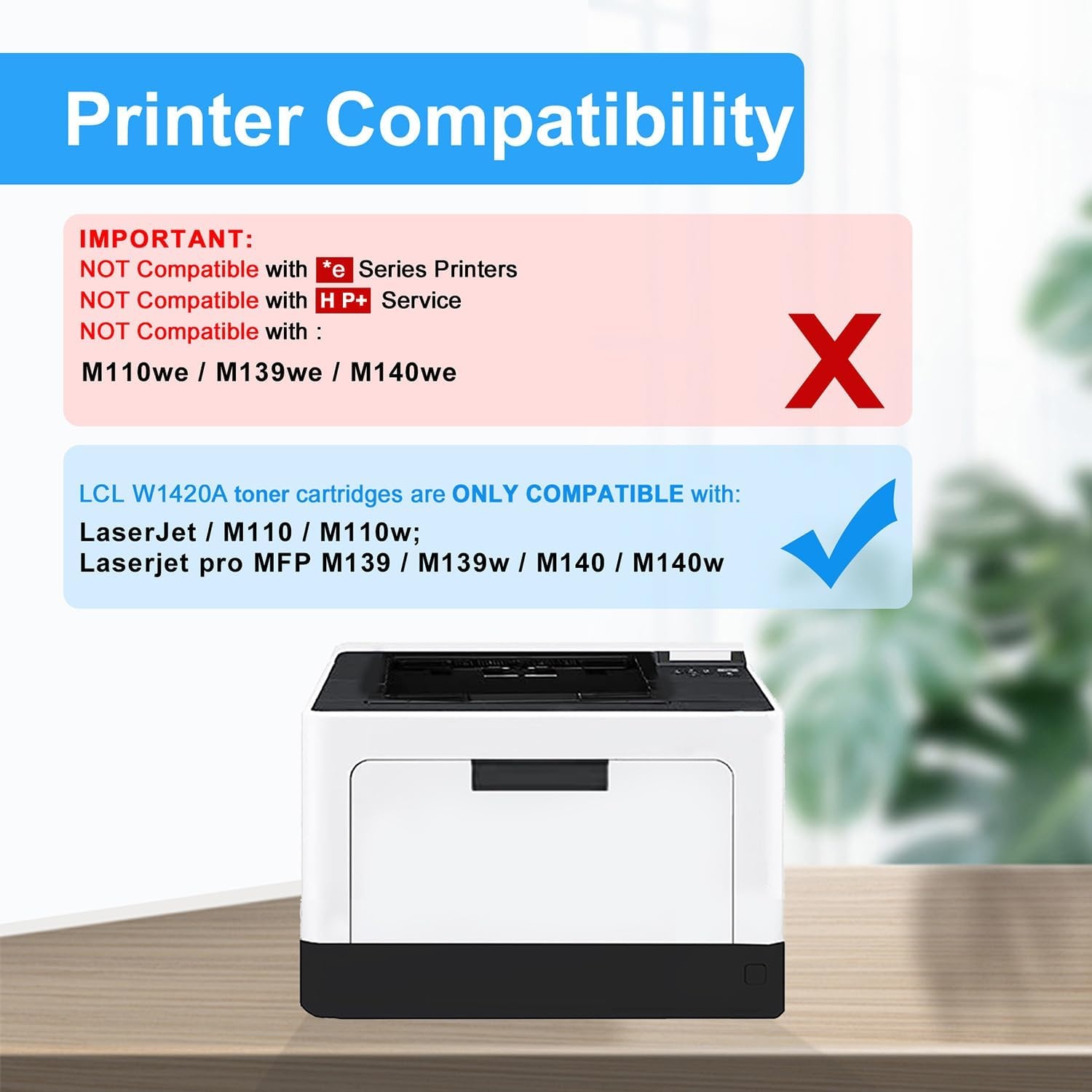 LCL 142A zwarte tonercartridges, compatibel met HP 142A, W1420A, 142X, W1420X (met chip), compatibel met HP LaserJet M110, M110w, MFP, M139, M139w, M140, M140w printer (1 stuks)