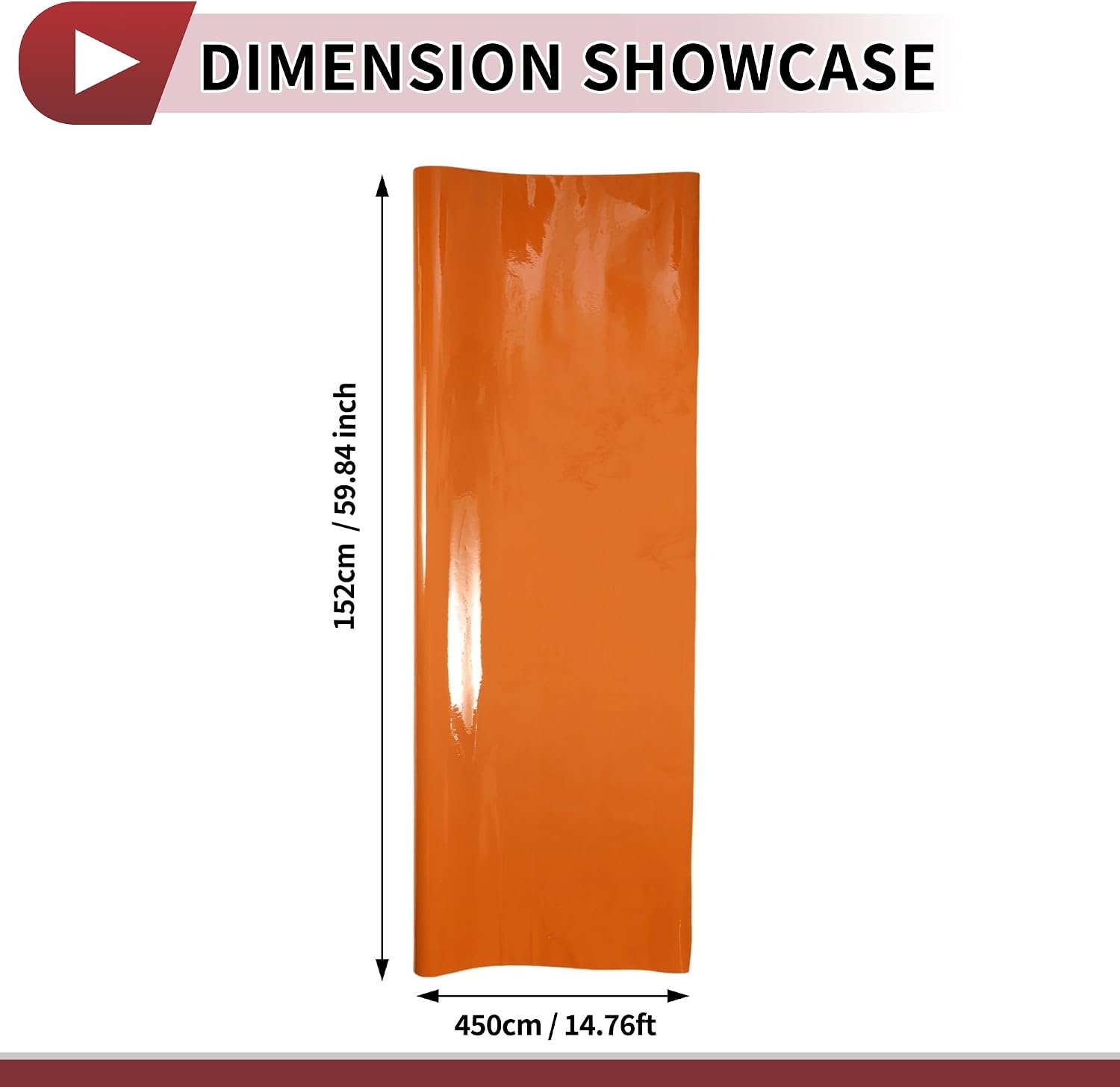 Oranje Beschermfolie voor Auto 37 x 150 cm Omwikkelingsafdekking van Vinyl voor Buiten en Binnen 5,5 mil 1 stuk Universeel PVC