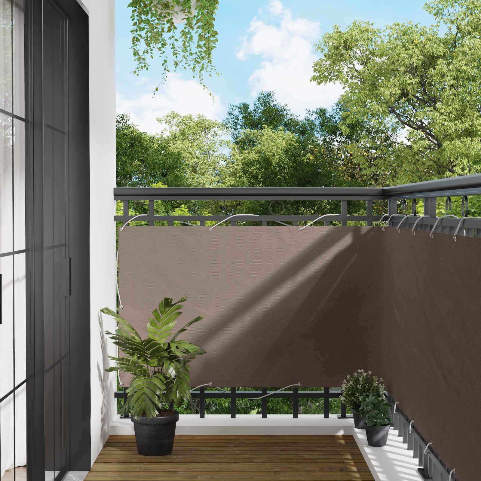 vidaXL Balkon Scherm 100 x 300 cm Oxford Stof Rechthoekig Taupe