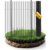 Kippenhek, 50 m, begrenzingshek, 100 cm hoog, mobiel kippenhek, weidehek, tuinhek voor buiten, met 30 x stalen palen, 200 x kabelbinders