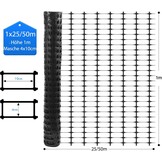 Kippenhek, 50 m, begrenzingshek, 100 cm hoog, mobiel kippenhek, weidehek, tuinhek voor buiten, met 30 x stalen palen, 200 x kabelbinders