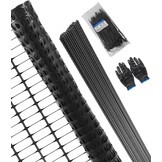 Kippenhek, 50 m, begrenzingshek, 100 cm hoog, mobiel kippenhek, weidehek, tuinhek voor buiten, met 30 x stalen palen, 200 x kabelbinders
