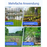Kippenhek, 50 m, begrenzingshek, 100 cm hoog, mobiel kippenhek, weidehek, tuinhek voor buiten, met 30 x stalen palen, 200 x kabelbinders