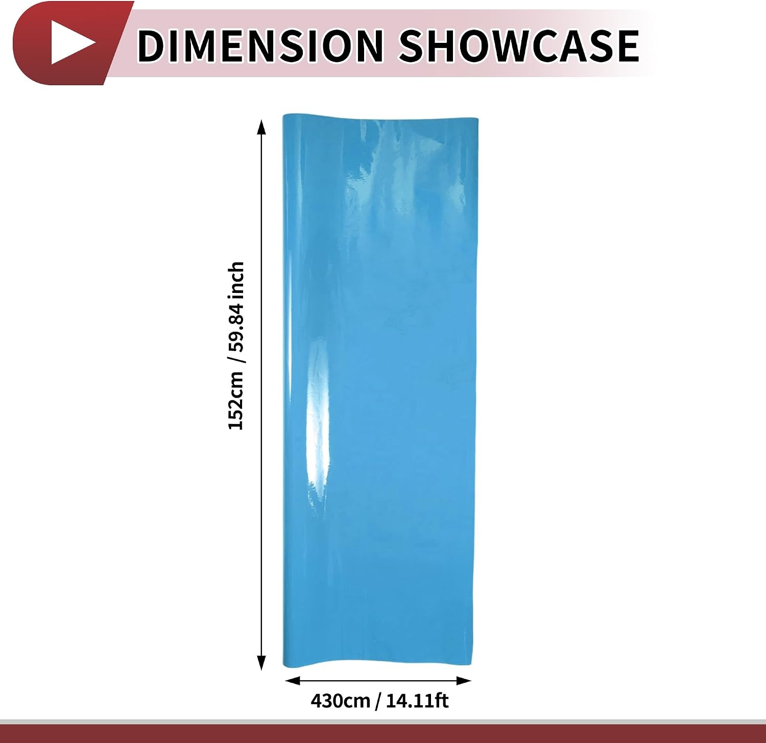 Lichtblauwe kleur auto beschermfolie 14,11 voet x 59,84 inch vinylfolie voor buiten binnen 5,5 mil 1 stuk pvc universeel