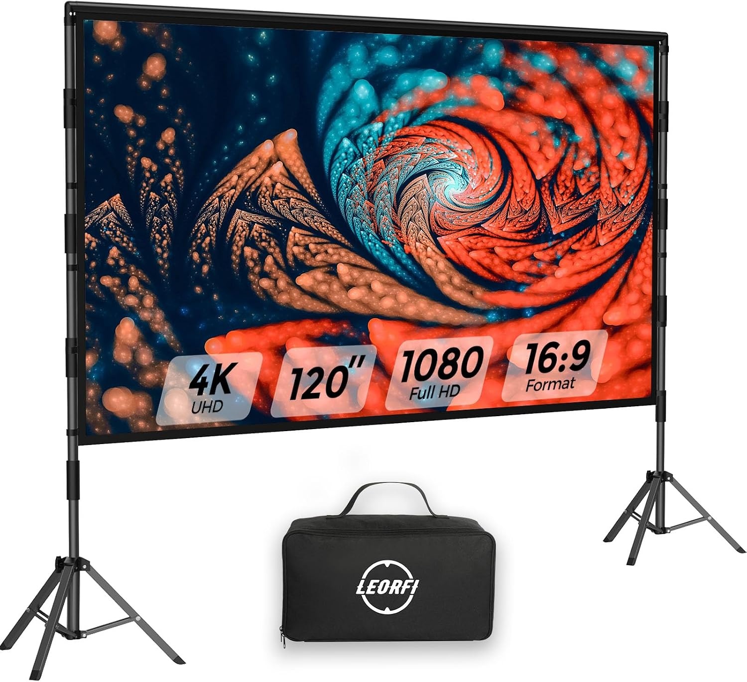 Beamerscherm met statief 120 inch, outdoor projectorscherm - Maat 120 inches