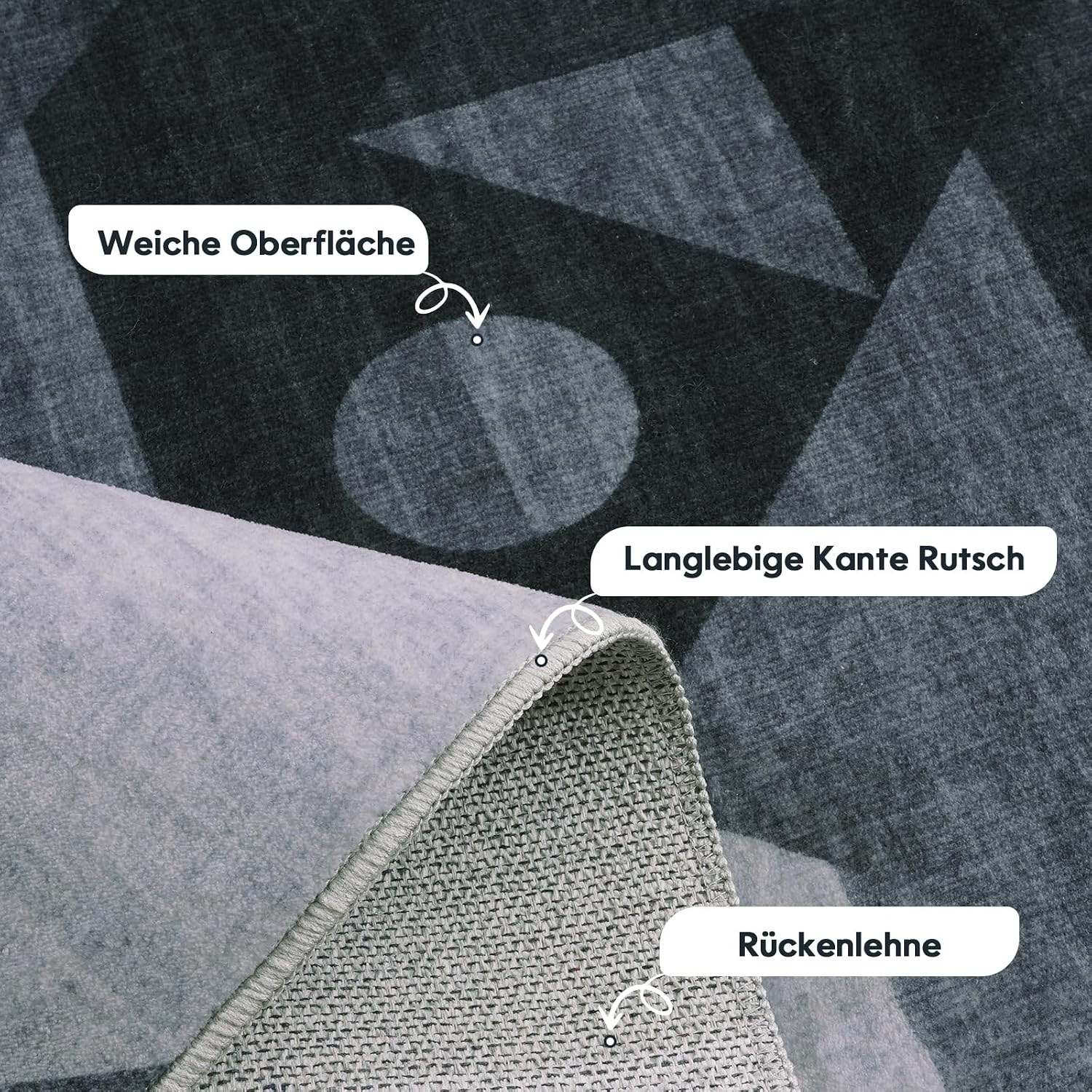 Abstract Geometrisch Vloerkleed Grijs Wasbaar Antislip 140x200 cm - 33% Korting