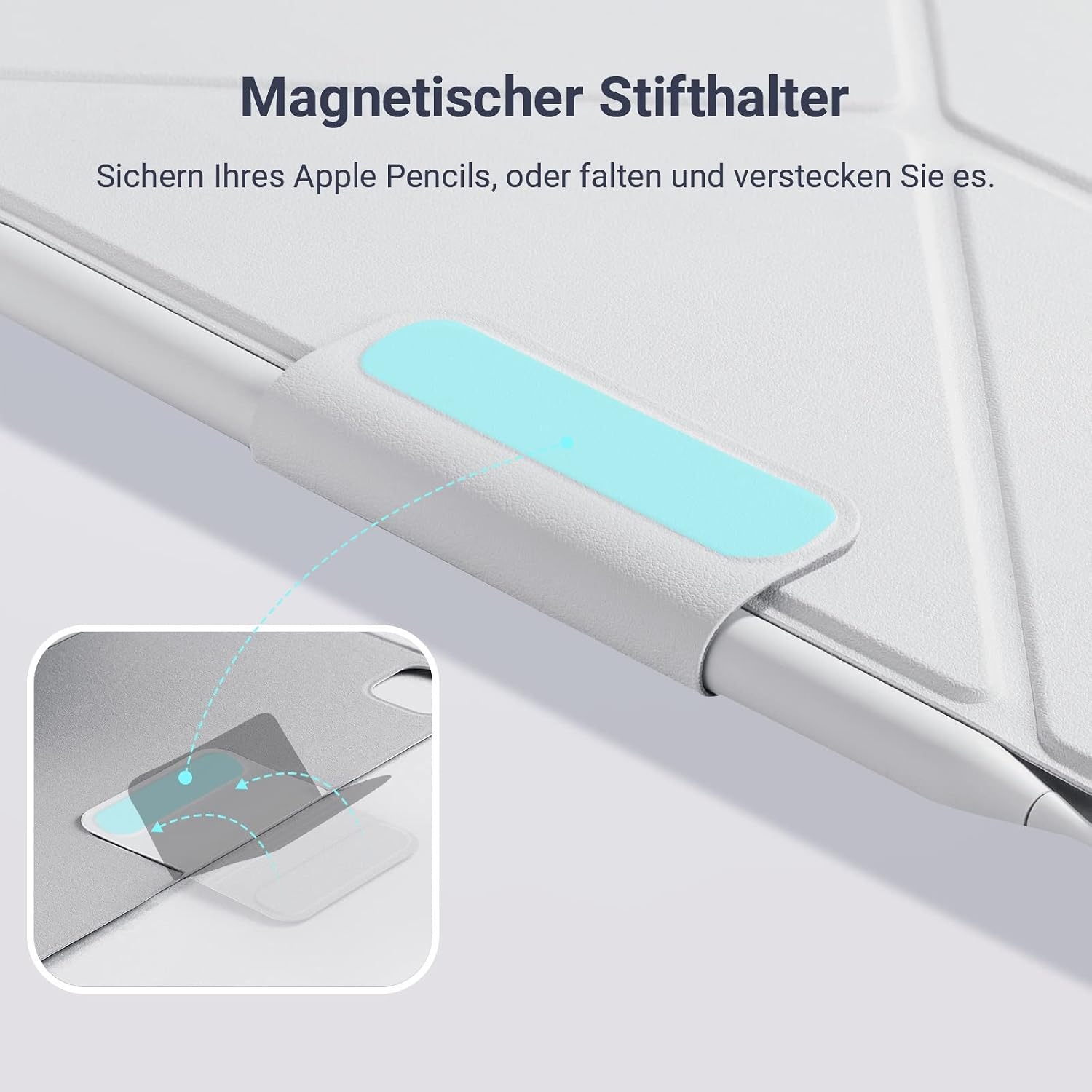 Lichtgewicht iPad Hoes voor Air 13" 2024 & Pro 12.9" (2018-2022) - Wit, met Penhouder & Standaard, 29% Korting