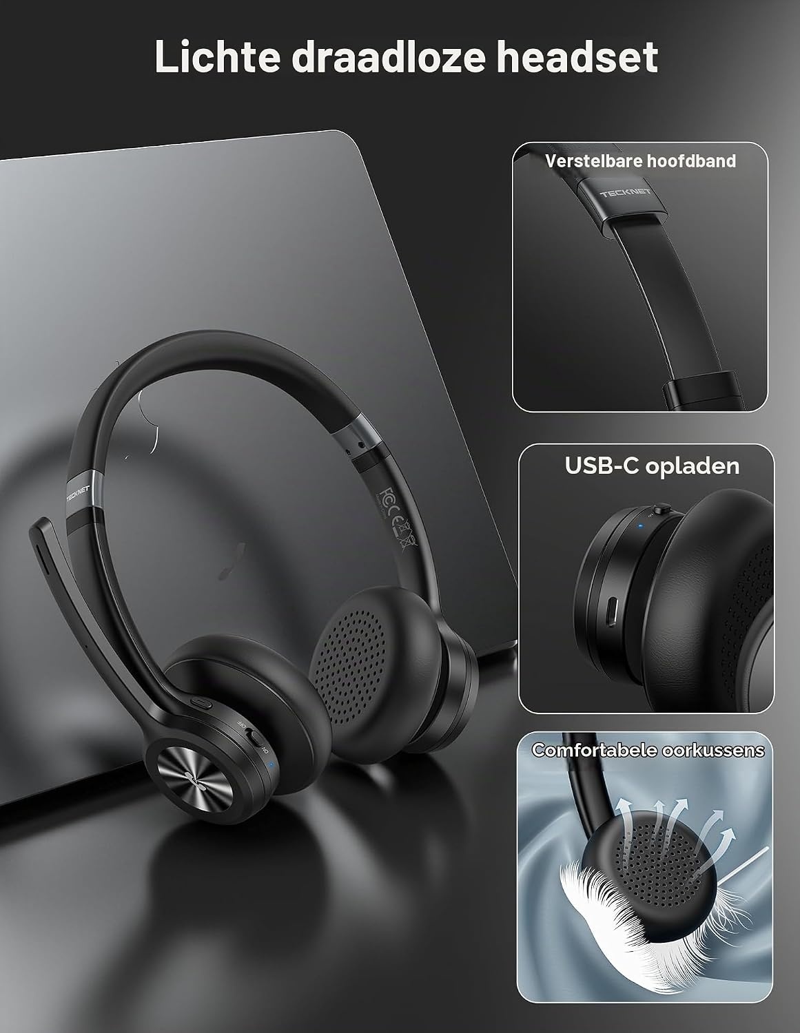Draadloze Headset met Ruisonderdrukking - 28% Korting!