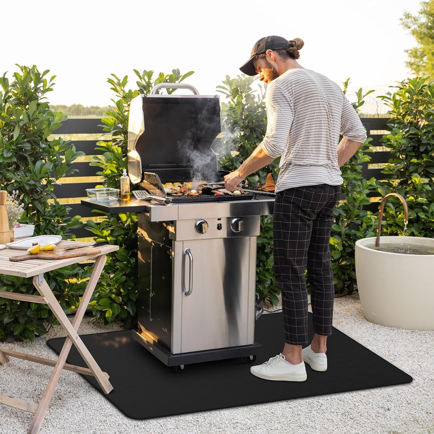 Vuurvaste Ondergrillmat 75x120 cm - Vloerbescherming voor BBQ & Buitenkeuken - 32% Korting