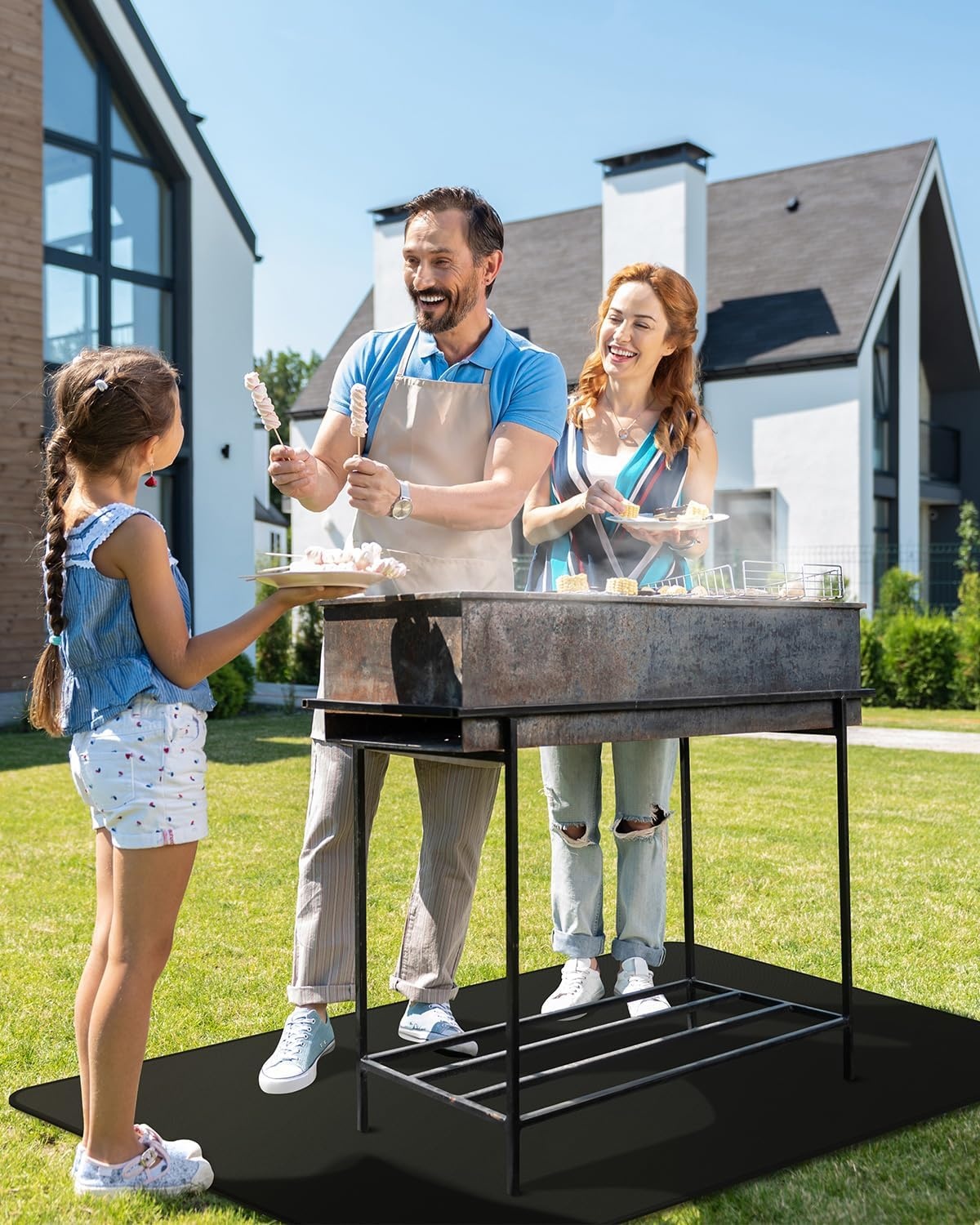 Vuurvaste Ondergrillmat 75x120 cm - Vloerbescherming voor BBQ & Buitenkeuken - 32% Korting