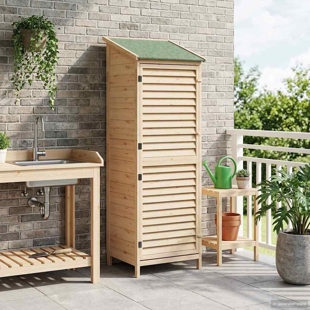 VidaXL Houten Tuinschuur Naturel 59,5x56x176,5 cm - 35% Korting