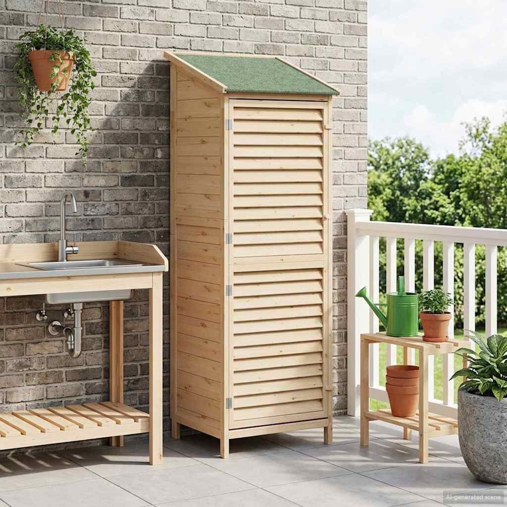VidaXL Houten Tuinschuur Naturel 59,5x56x176,5 cm - 35% Korting
