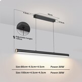 Dimbare Zwarte LED Hanglamp Eettafel 100cm - 34% Korting
