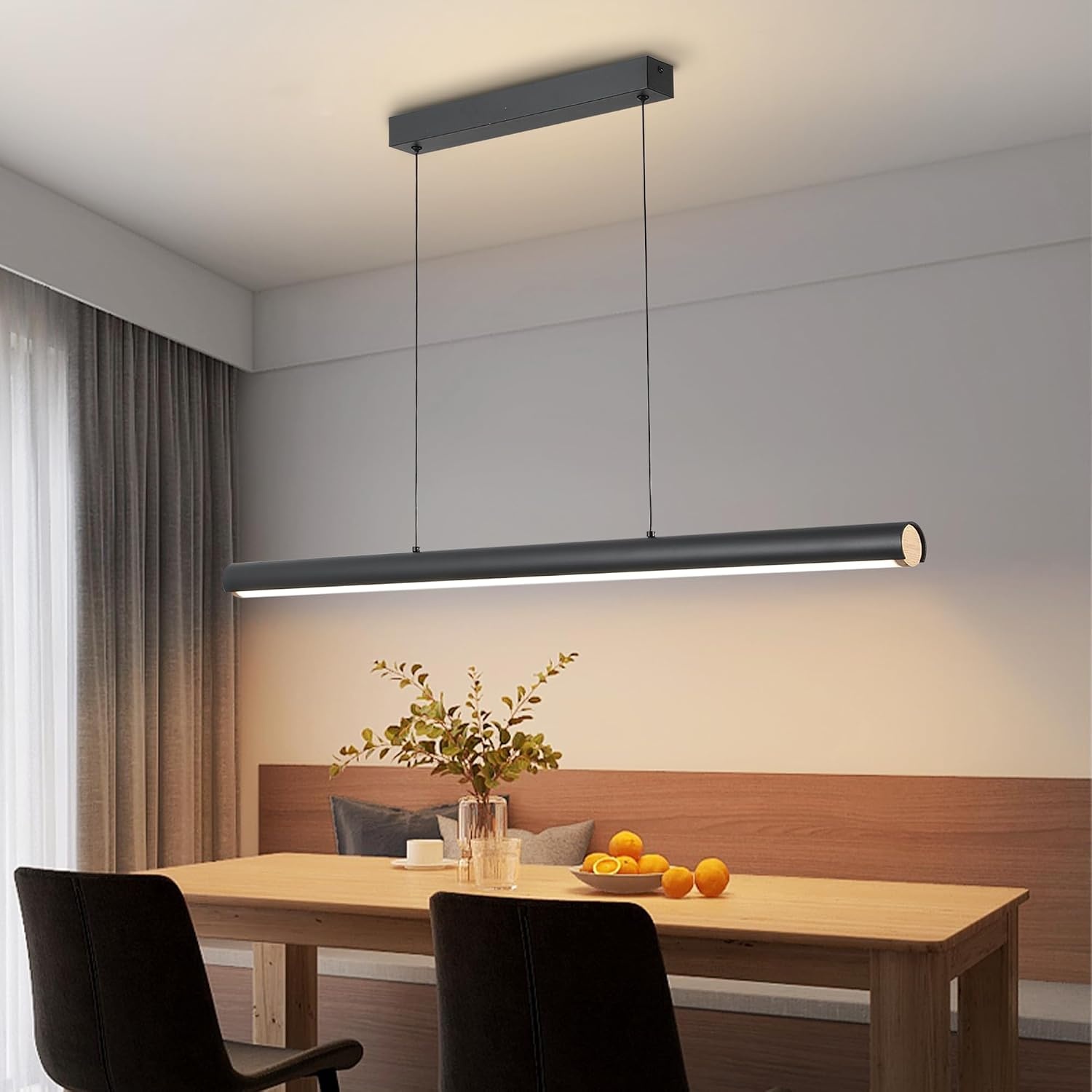 Dimbare Zwarte LED Hanglamp Eettafel 100cm - 34% Korting