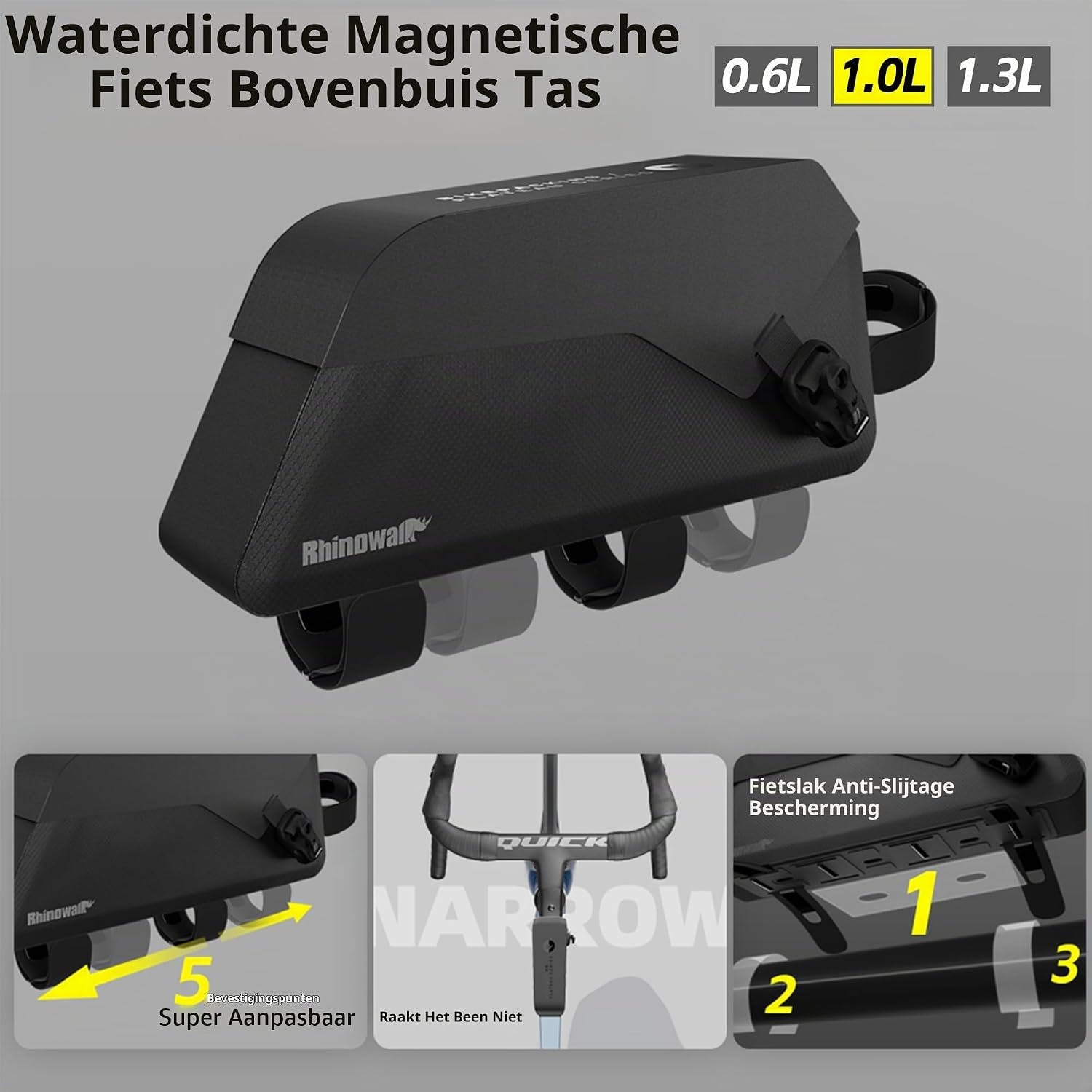 Waterdichte Fietstas Bovenbuis 1L - Racefiets/MTB - 33% Korting