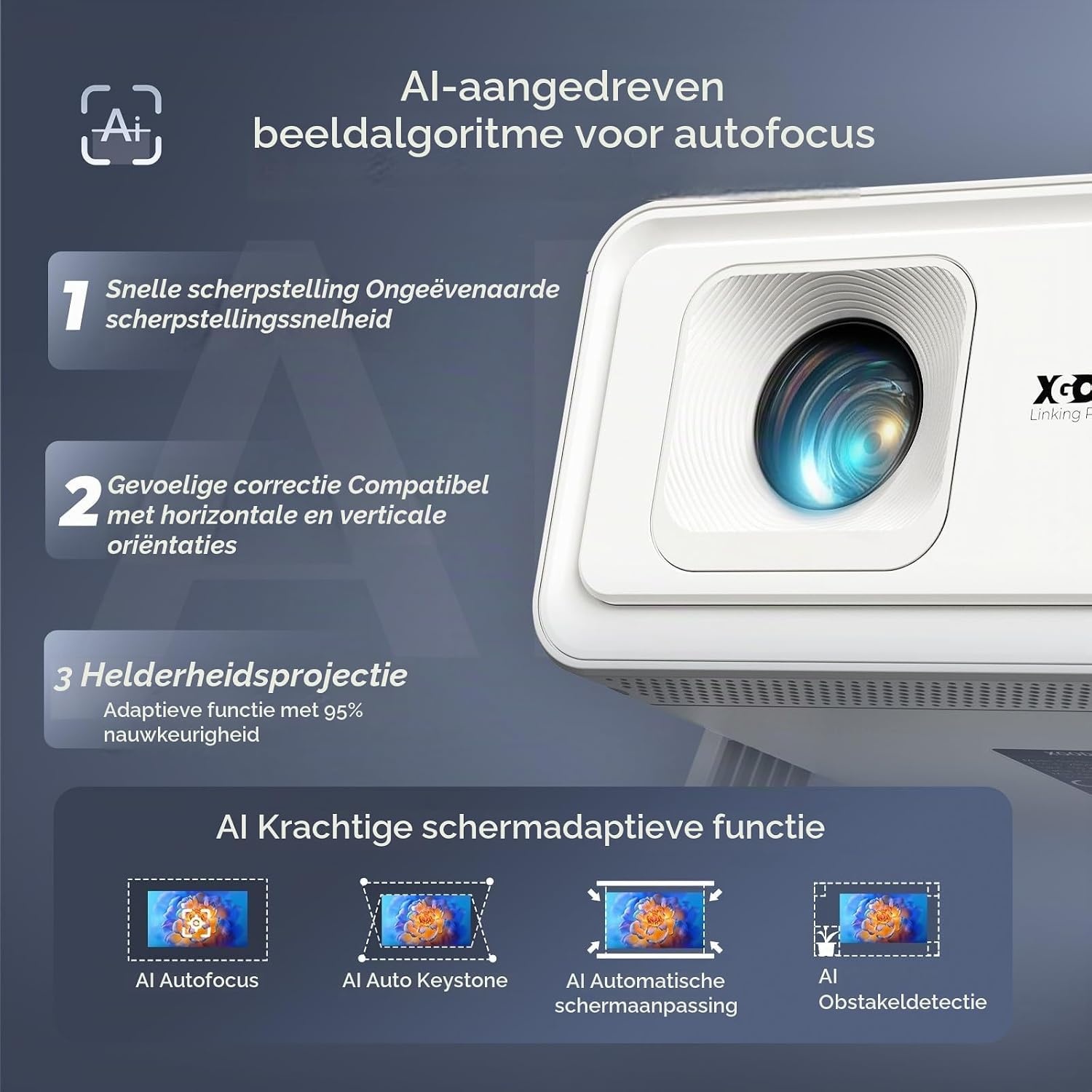 Thuisbioscoop Beamer | 1080P Full HD met 4K ondersteuning | Autofocus | 34% Korting