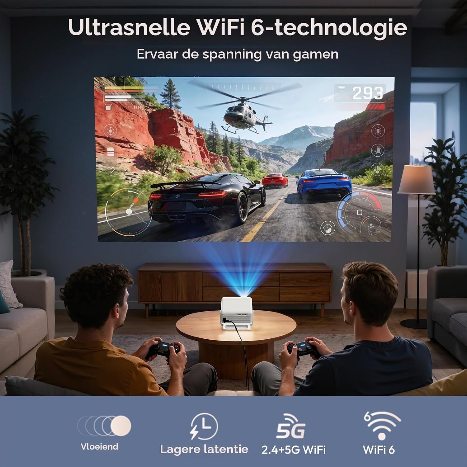 Thuisbioscoop Beamer | 1080P Full HD met 4K ondersteuning | Autofocus | 34% Korting