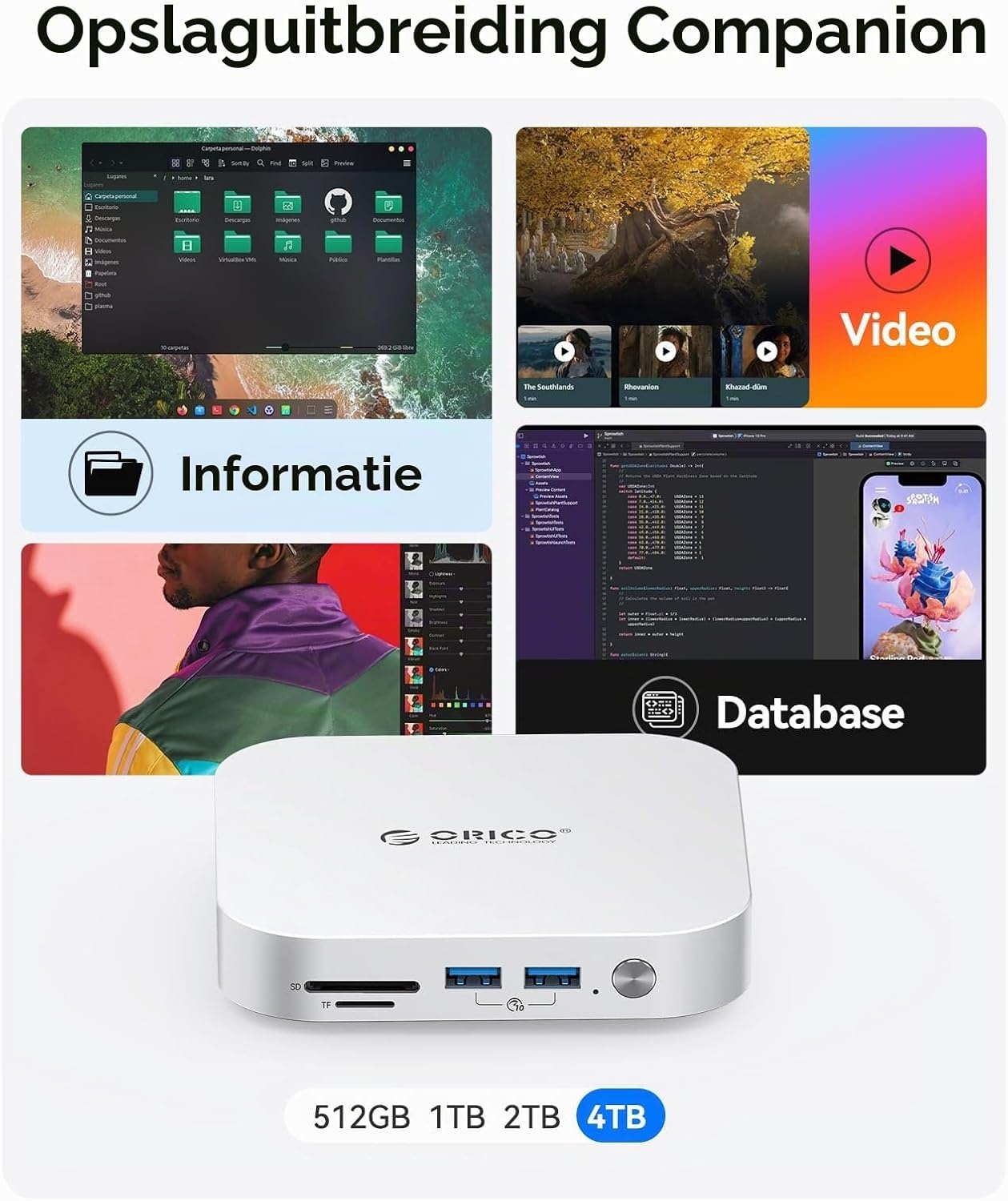 Externe SSD Docking Station 1TB voor Mac Mini M4 - 1000MB/s USB 3.2