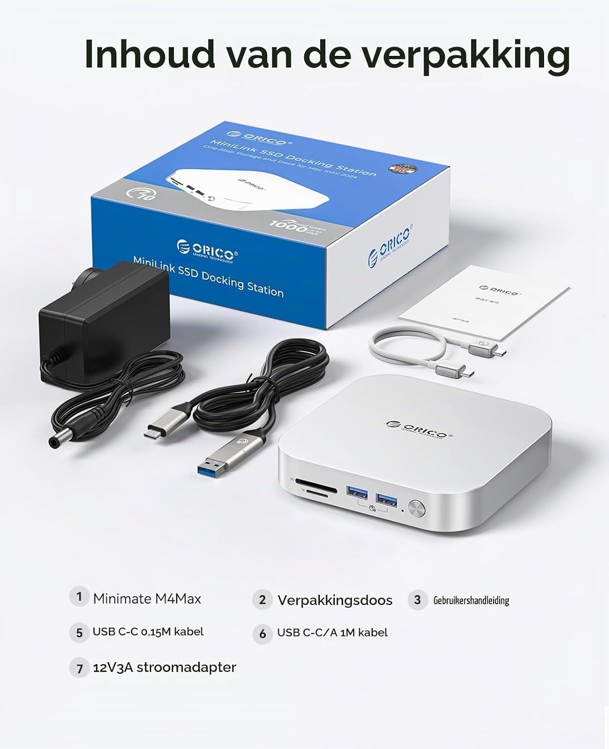 Externe SSD Docking Station 1TB voor Mac Mini M4 - 1000MB/s USB 3.2