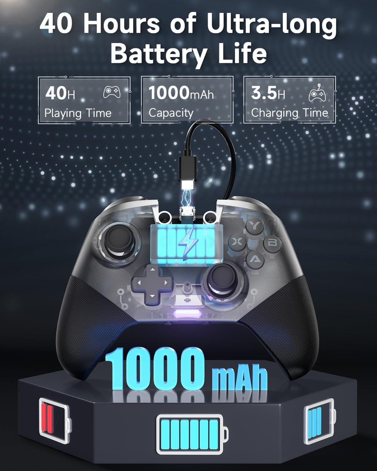PC & Switch Controller: Hall-effect, Mechanisch, 40u Batterij - 32% Korting!