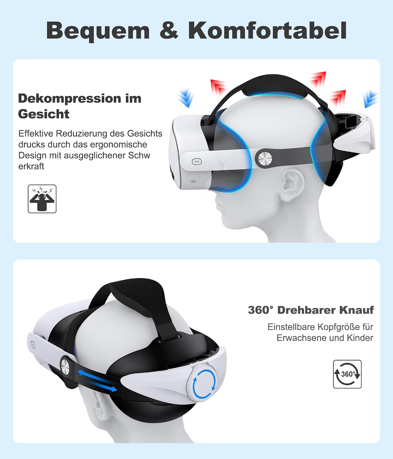 Verstelbare VR Hoofdband voor Meta Quest 2/3/3S - 31% Korting
